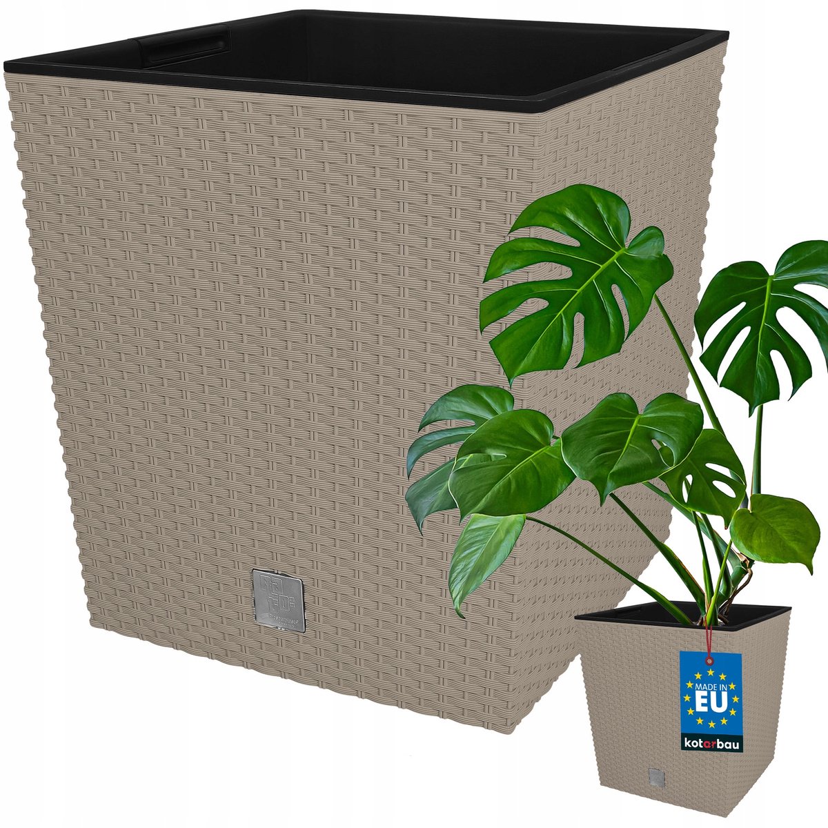 Rattan Look Buitendonk 40cm Mocca met Inzet - Duurzaam & Stijlvol