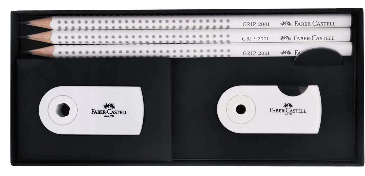 Faber-Castell Grip 2001 Set - Stijlvol schrijven in Parelmoer Wit