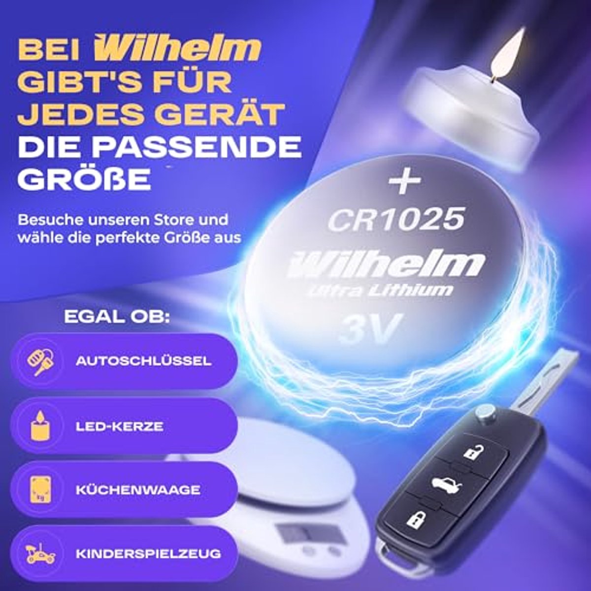 Knoopcel Batterij CR1025 3V 32mAh - Lithium Knoopcel voor Diverse Toepassingen