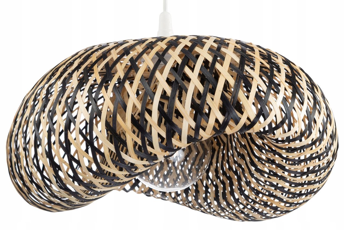 BOHO bamboe hanglamp NUSA 50cm - tweekuleurig gevlochten