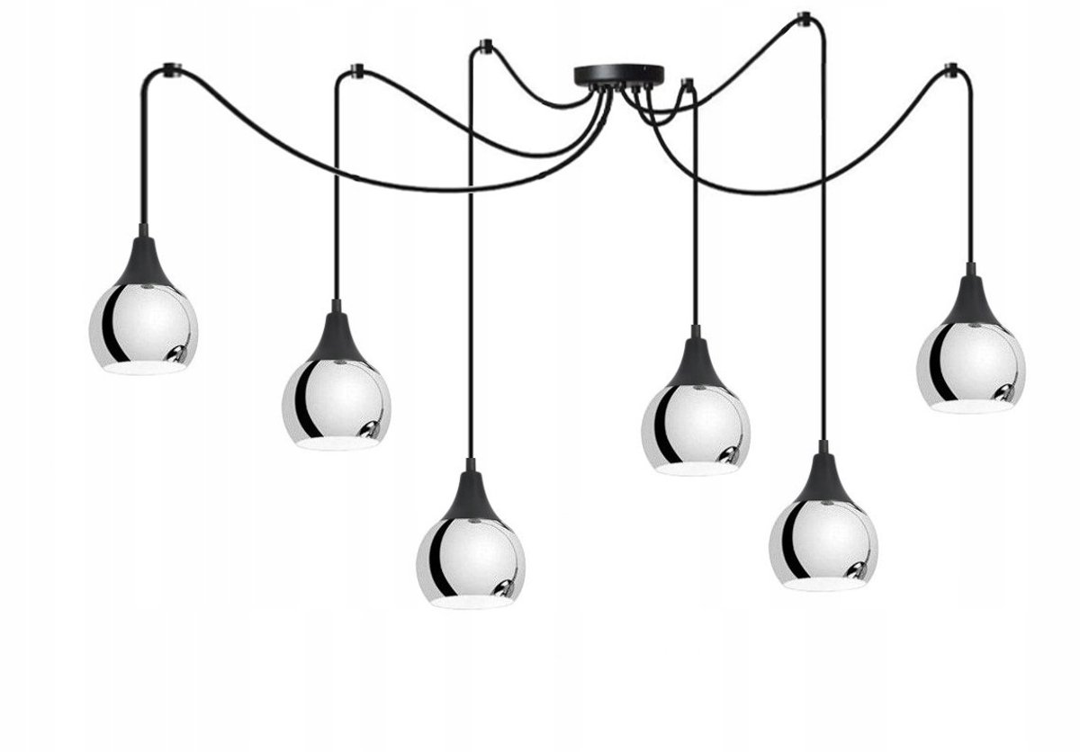 Moderne hanglamp Chroom Bol AS 6-10,6P LED - 6 lichtpunten