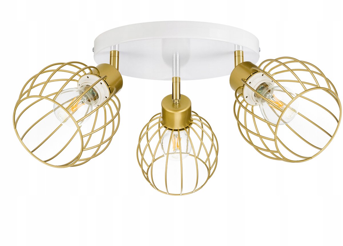 Gouden Plafondlamp met Beweegbare Armatuur - Loft Stijl