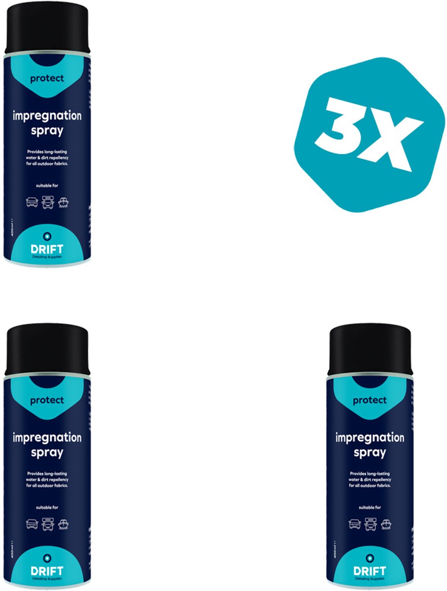 3 × Impregneerspray - Waterafstotende Spray - Voor Cabriodak, Bootzeil, Tentdoek - Waterdichte Spray - 400ML