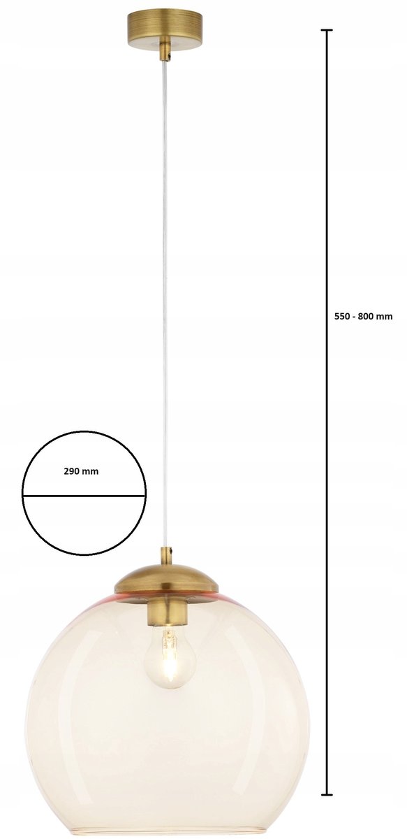 ASTI Moderne Hanglamp Amber Glas - 1 lichtpunt E27