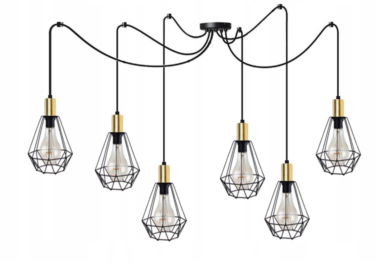 Hanglamp Markos II 110.6 Zwart/Goud - Diamant Design