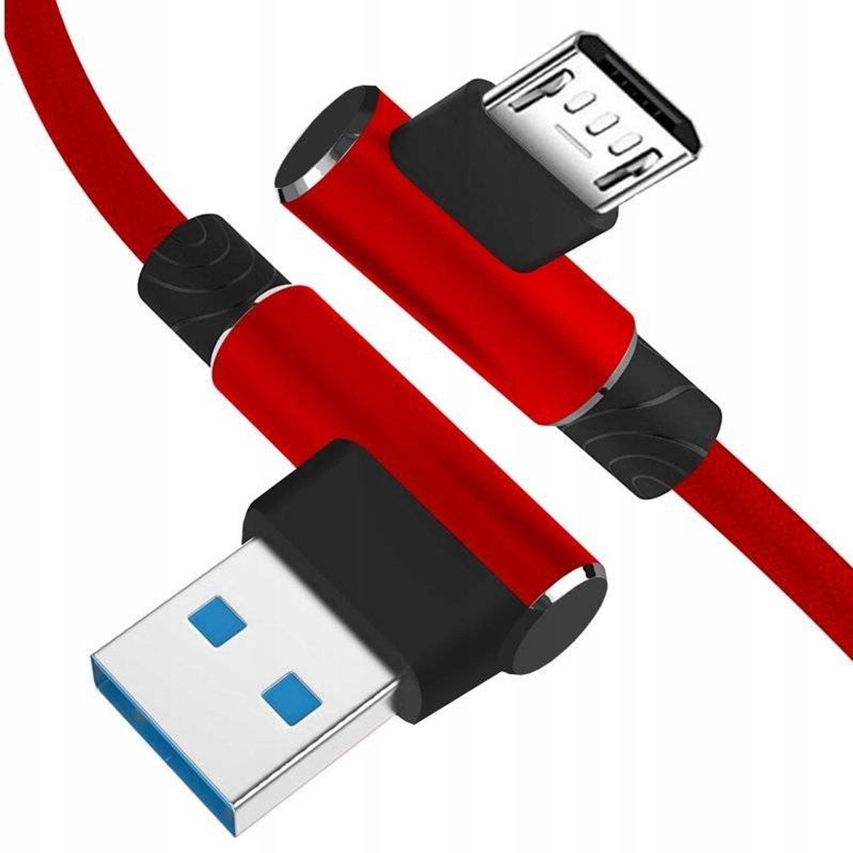 Hoekige Micro USB Kabel 2m - Snelladen QC 3.0 & Datatransmissie