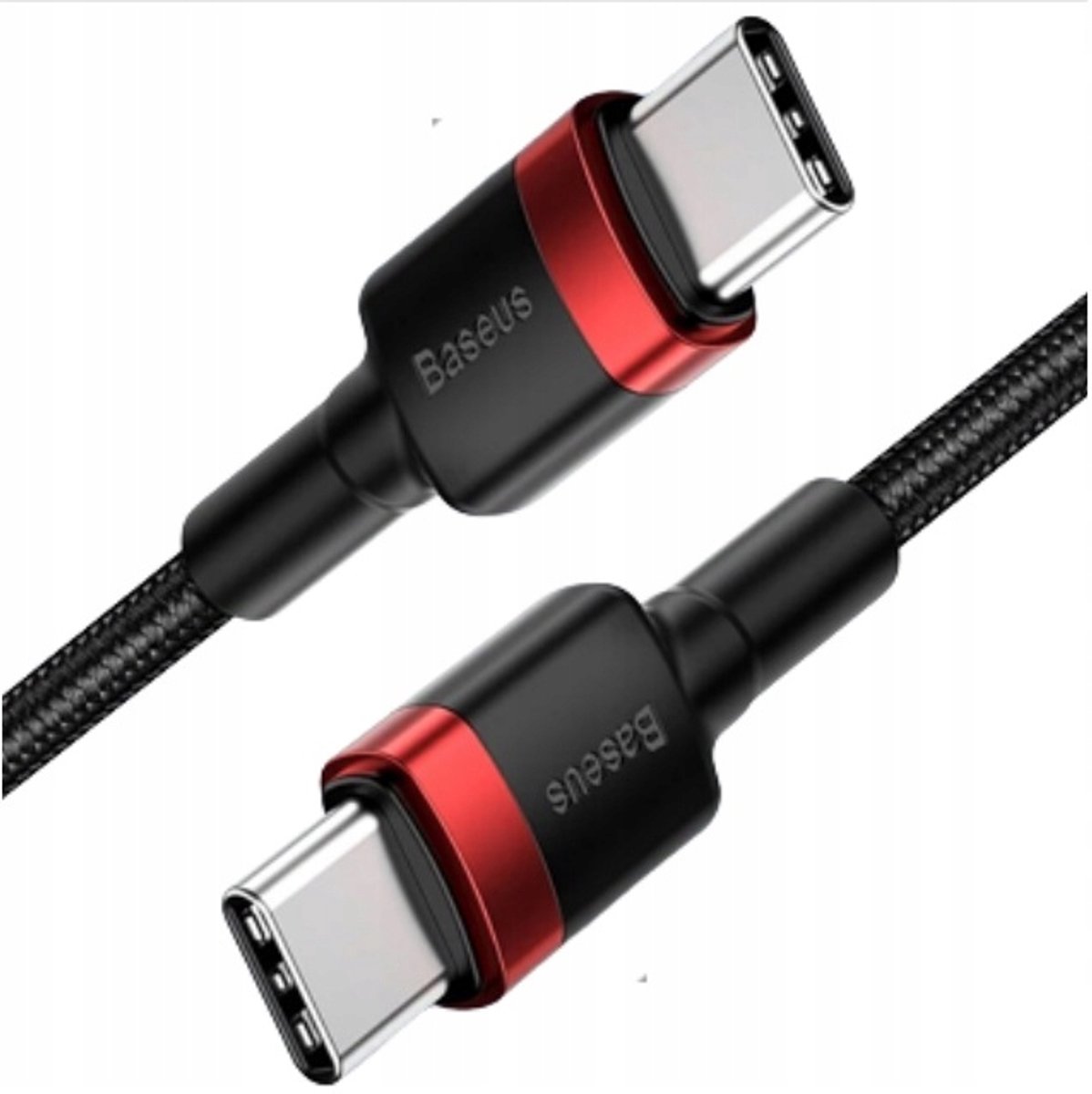 2x Baseus Cafule USB-C naar USB-C Kabel, 60W, 2m, Nylon