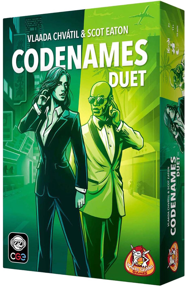 White Goblin Games - Codenames Duet - Partyspel - 2 spelers - coöperatieve variant - 15 minuten - Vanaf 10 jaar