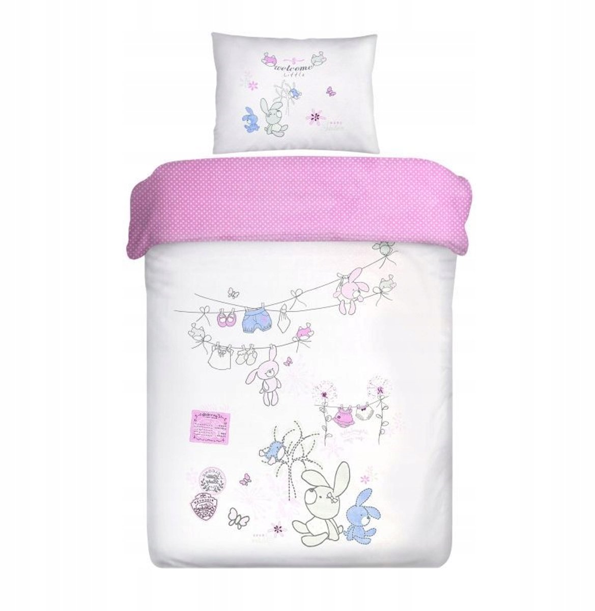 Cori Katoenen Kinderbeddengoed 90x120cm Roze Konijntjes