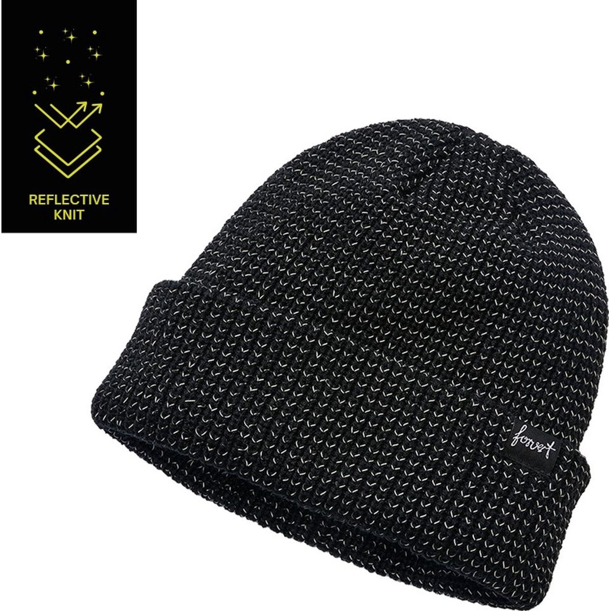 FORVERT - Vail Reflective Beanie Muts - Zwart