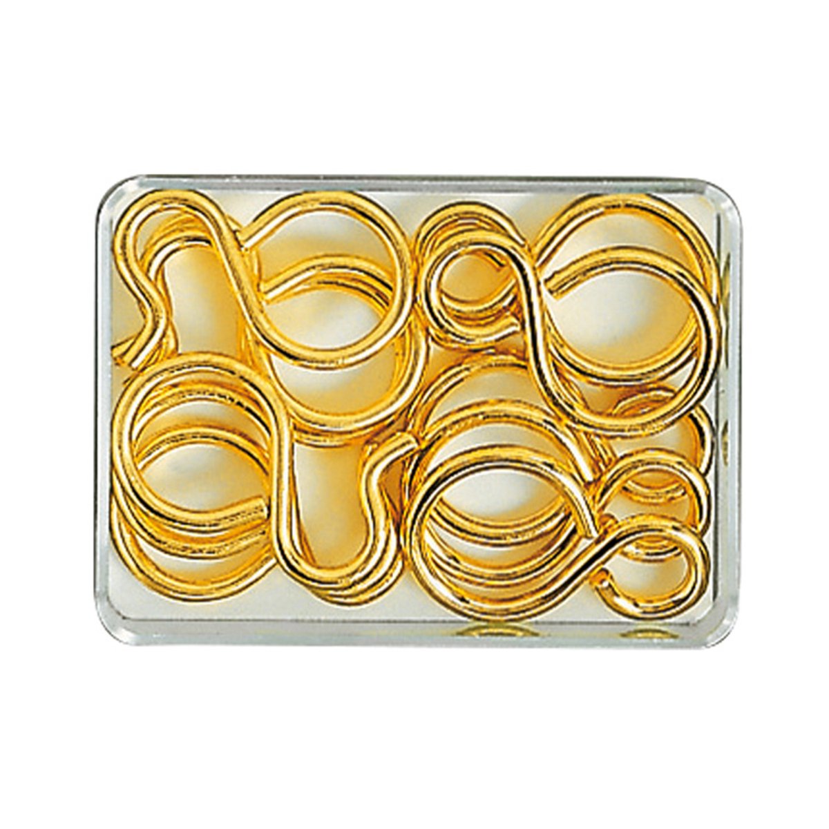 Kettinghaken en kettingringen ijzer messing geplateerd geel, 12 stuks per stuk