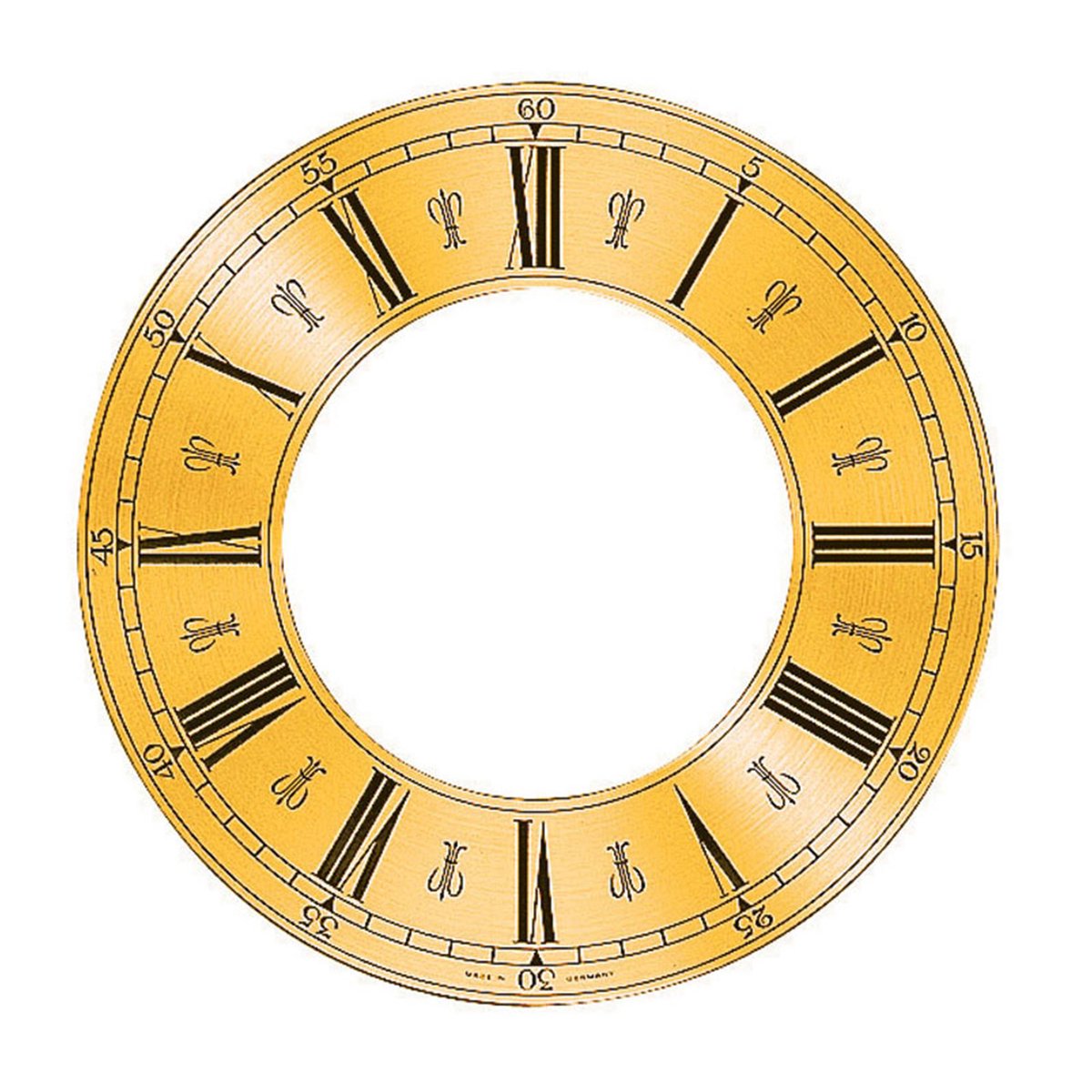 Wijzerplaat lunette aluminium Romeinse cijfers Ø 202 mm