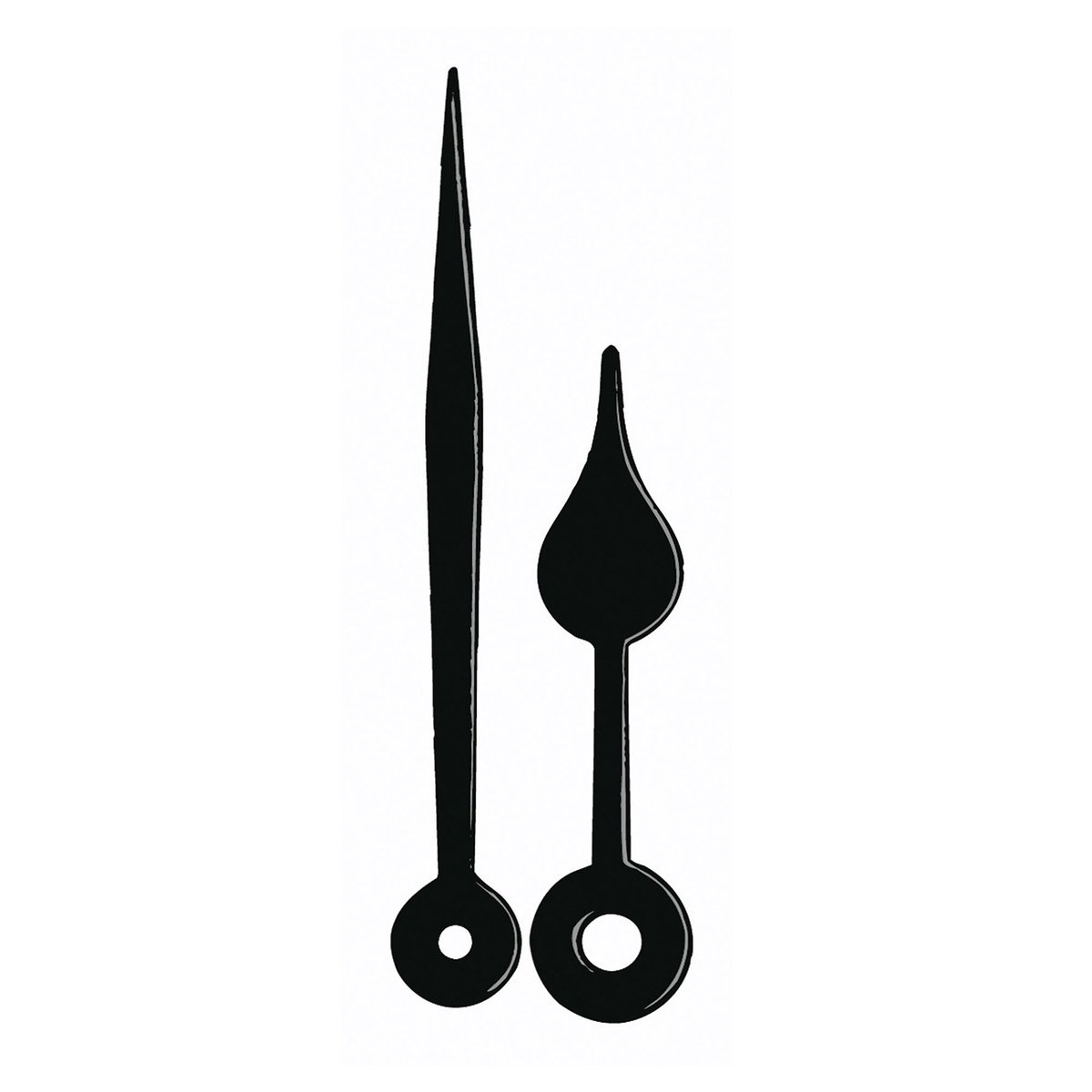 Wijzerpaar Euronorm peerzwarte minutenwijzer - L:55mm