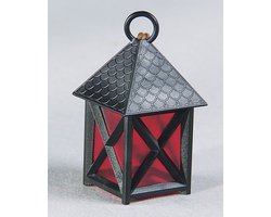 Kerstlantaarn – Met aangename LED-verlichting – Een bijzonder detail in elke kerststal – Kunststof – C341224