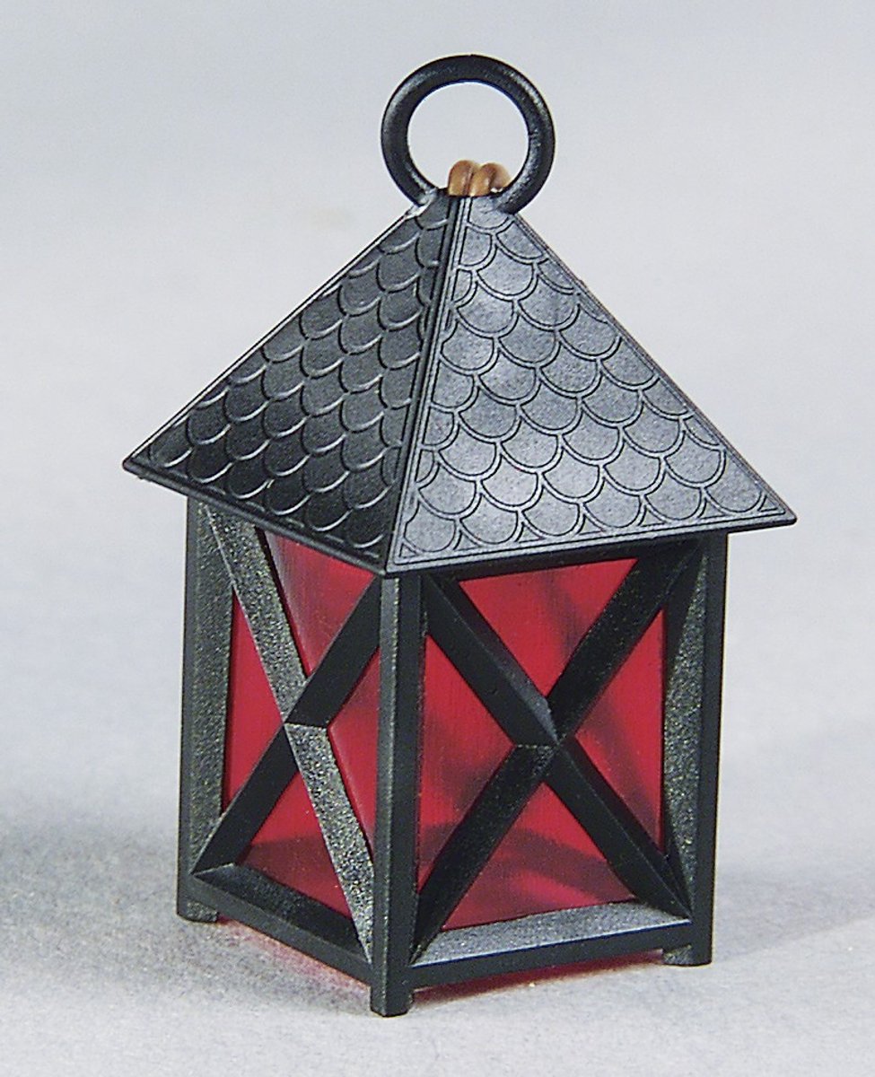 Kerstlantaarn - Met aangename LED-verlichting - Een bijzonder detail in elke kerststal - Kunststof - C341224