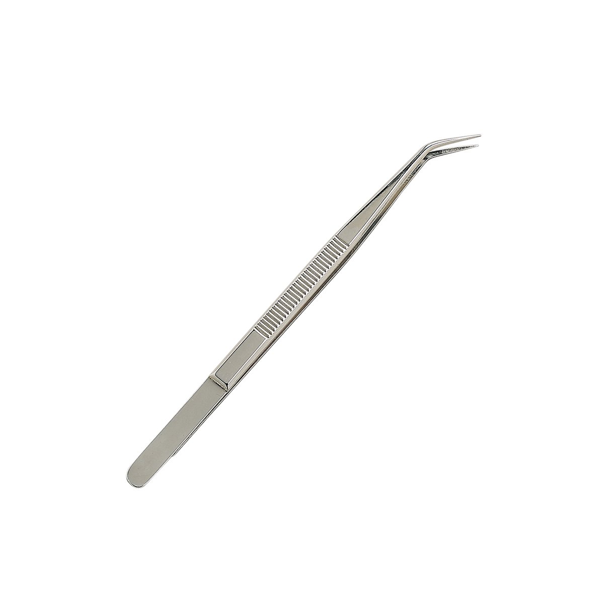 Hoekige pincet - met geharde punten - corrosiebestendig - ca. 16 cm lang