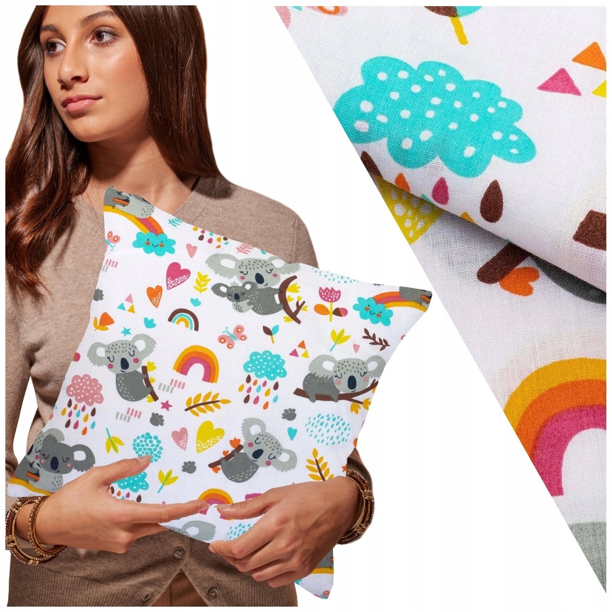 Belluno Katoenen Kussensloop 40x40 cm met Rits - Vrolijke Dierenprint