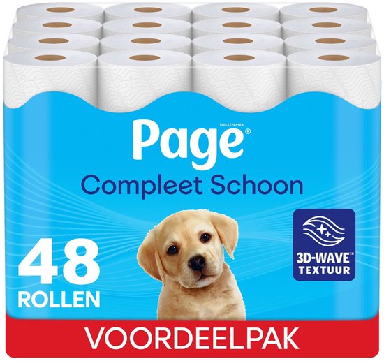 Page® toiletpapier - Compleet Schoon wc papier - 48 rollen - met een vleugje katoen - Voordeelverpakking