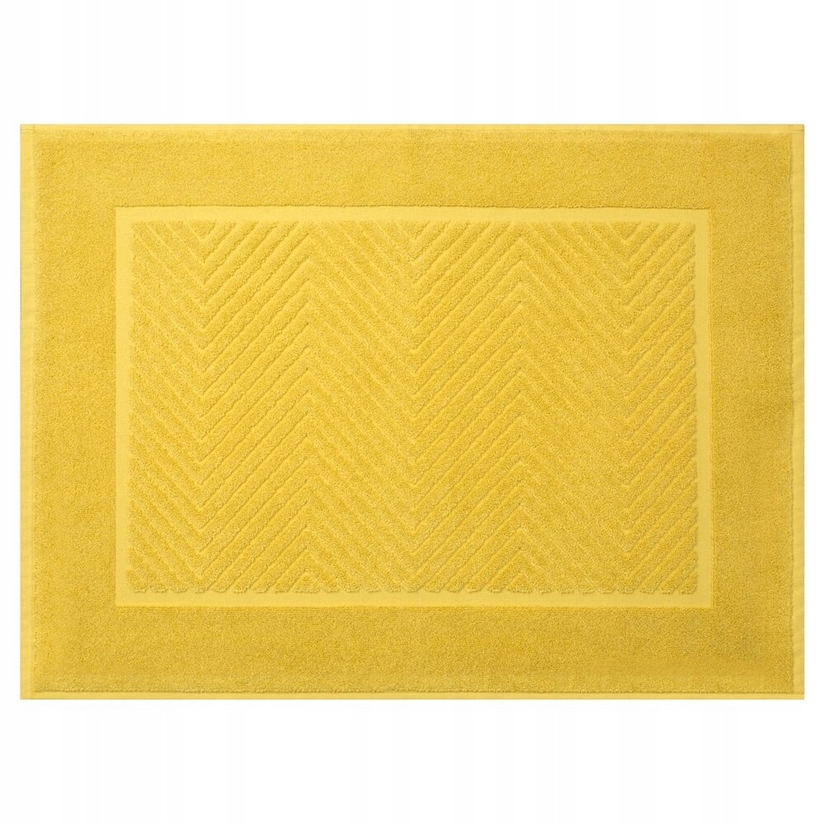 Badkamermat 50x70 Katoen Zigzag Patroon Mosterdgeel