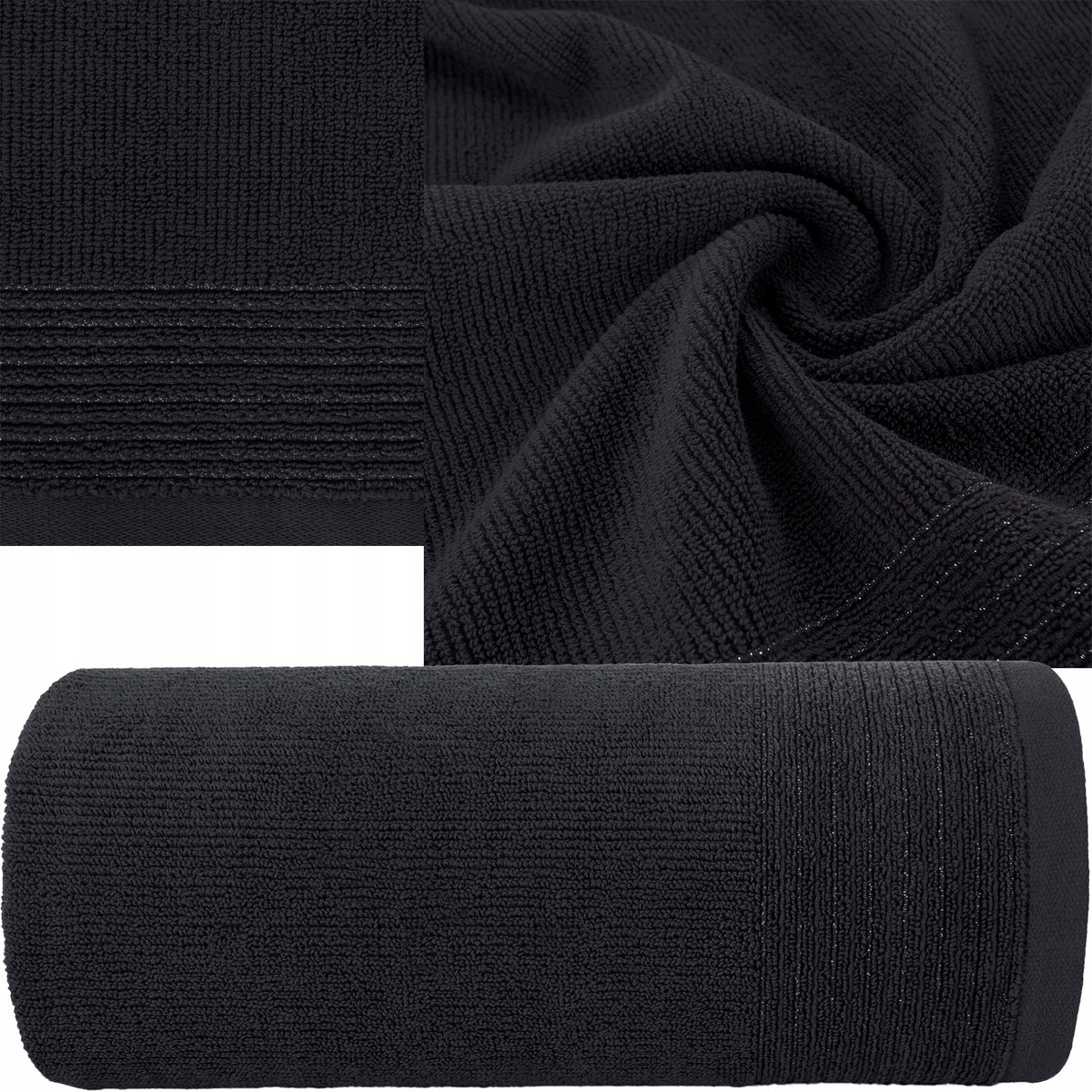Zwarte Katoenen Badhanddoek 70x140 cm - Luxe en Absorberend
