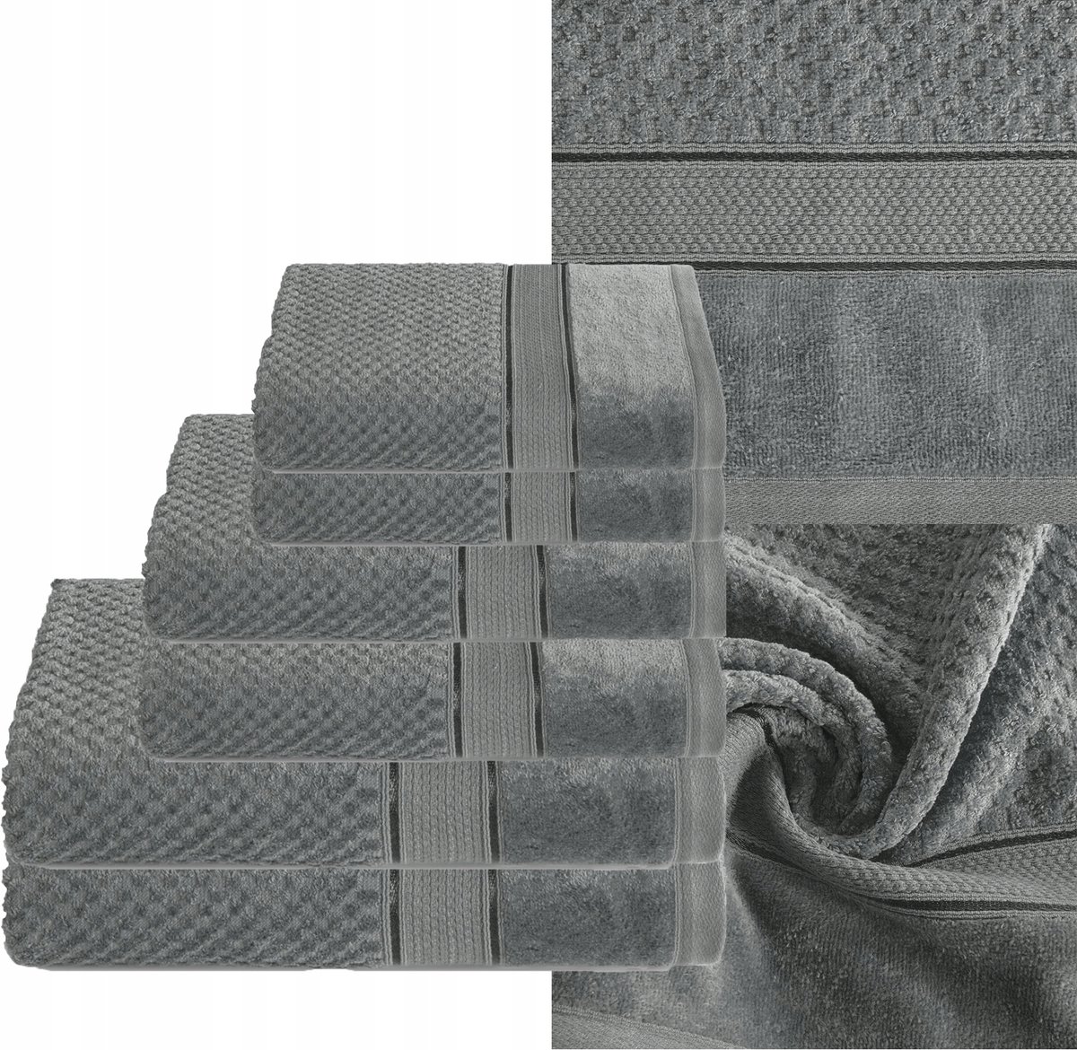 Luxe Badhanddoeken Set 6 Stuks - 500gsm Katoen - Staalgrijs