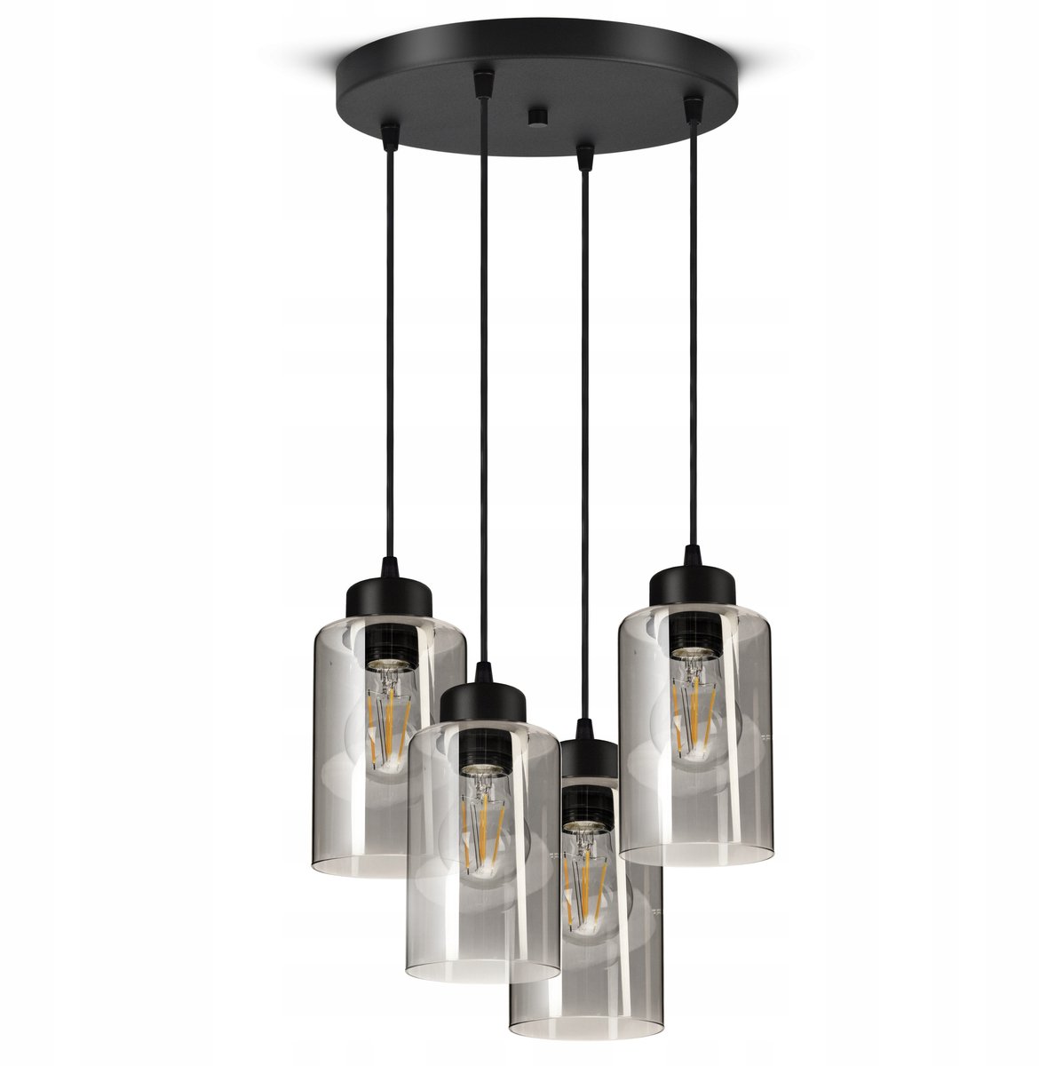 Zwarte Glazen Buis Hanglamp E27 - Modern Design