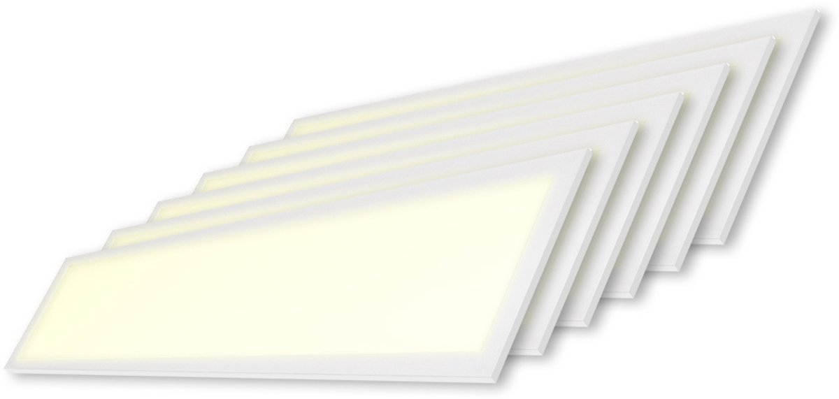 HOFTRONIC 6x LED Paneel - 30x120 cm - 36 Watt - 4860lm (135lm/W) - 3000K warm wit - Flikkervrij - UGR22 - 5 jaar garantie