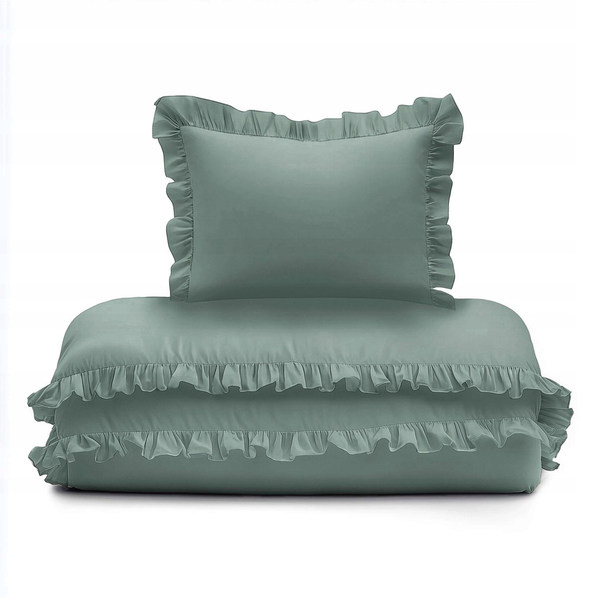 Detexpol Kinderbeddengoed Katoen 100x135 cm Mintgroen met Ruche