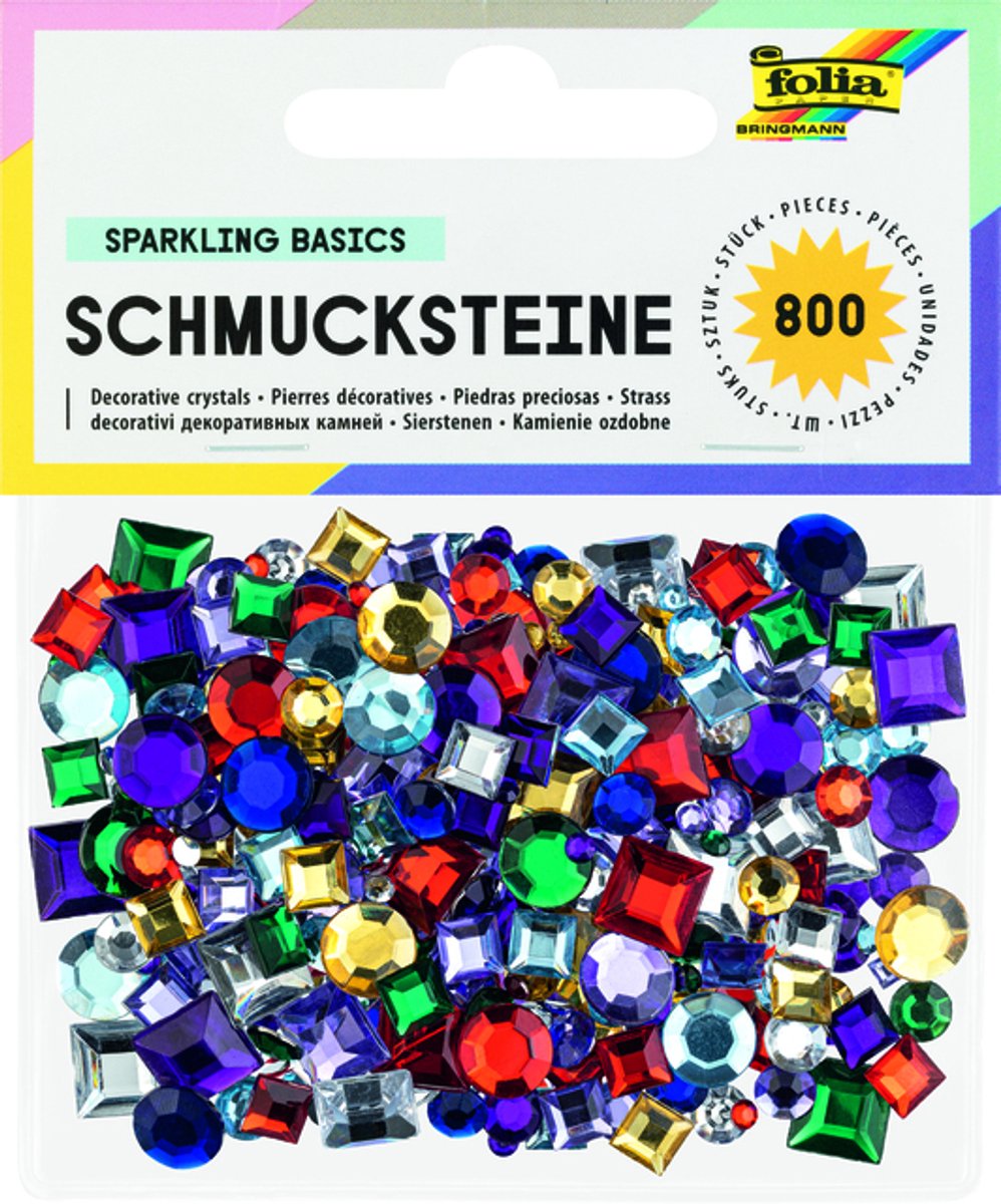 Glitter steentjes folia 800stuks div kl en afm | 10 stuks
