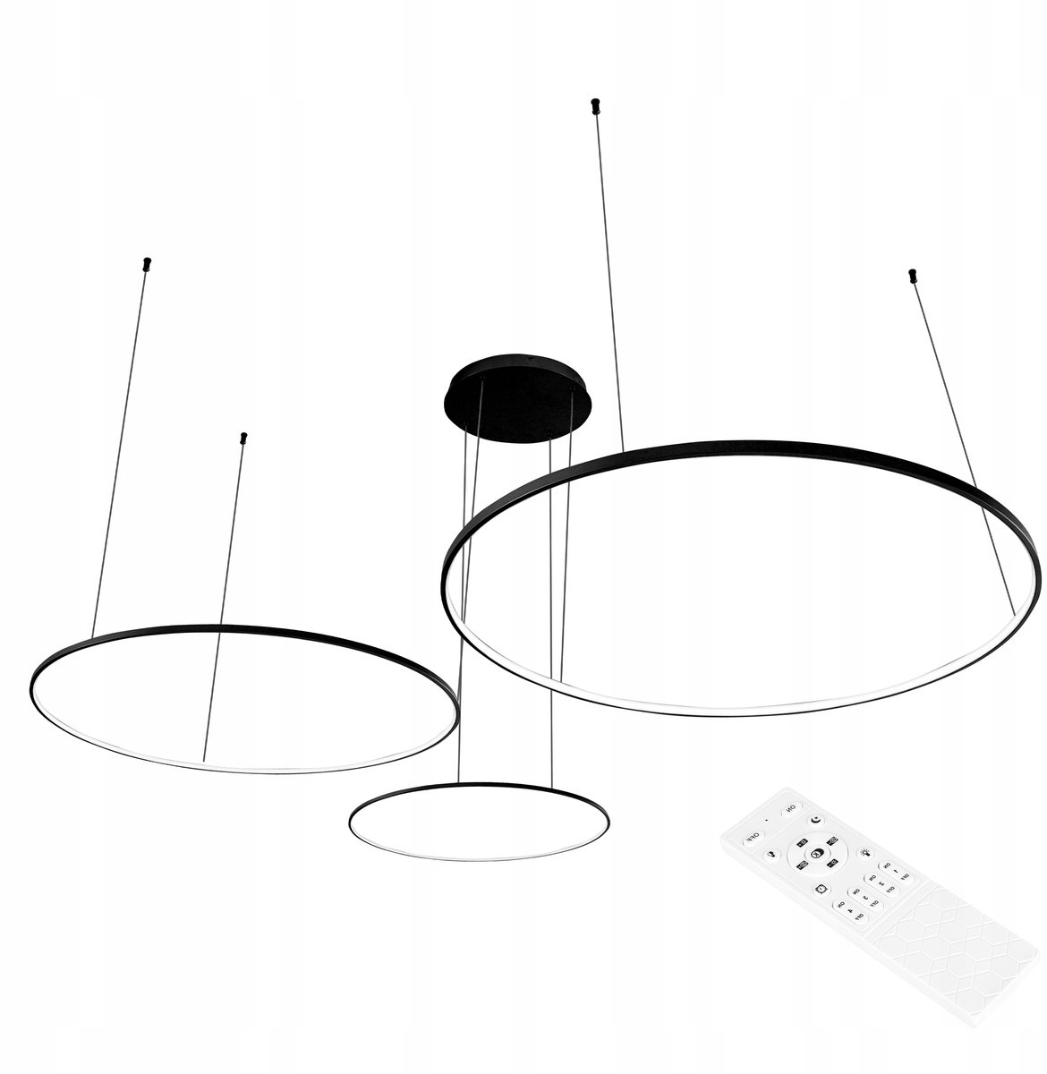 Ring LED Plafondlamp Zwart 40-80cm 116W Dimbaar 3000-6500K