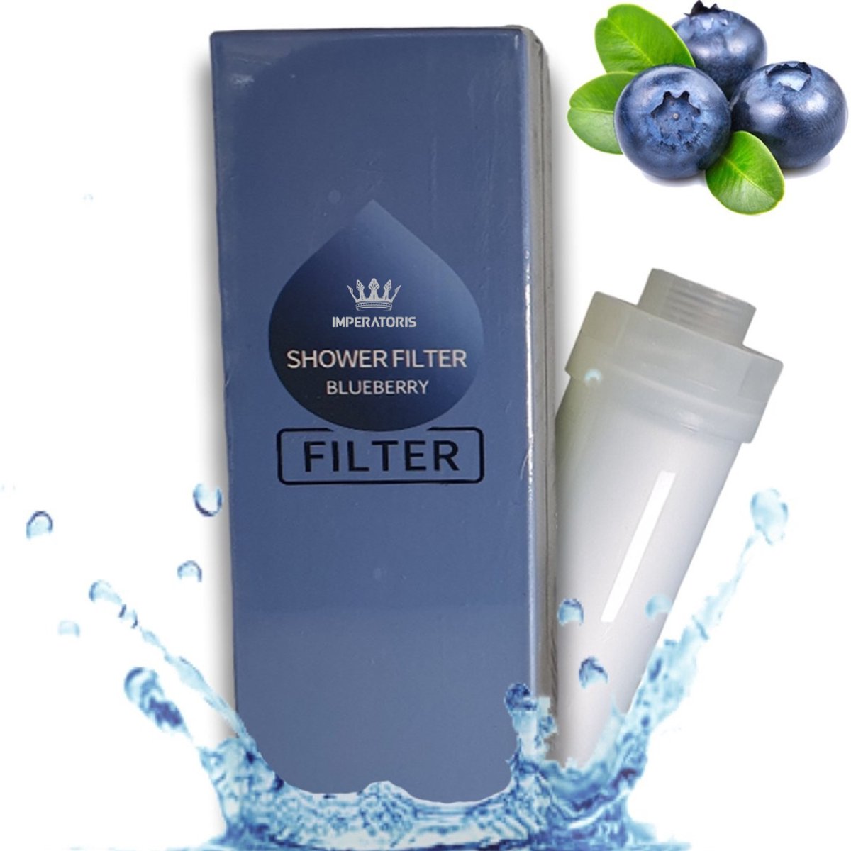 Imperatoris | Douchefilter- Waterfilter Voor Douchekop met Geur - Shower Filter - Kraanfilter - Spa Gevoel - Blueberry