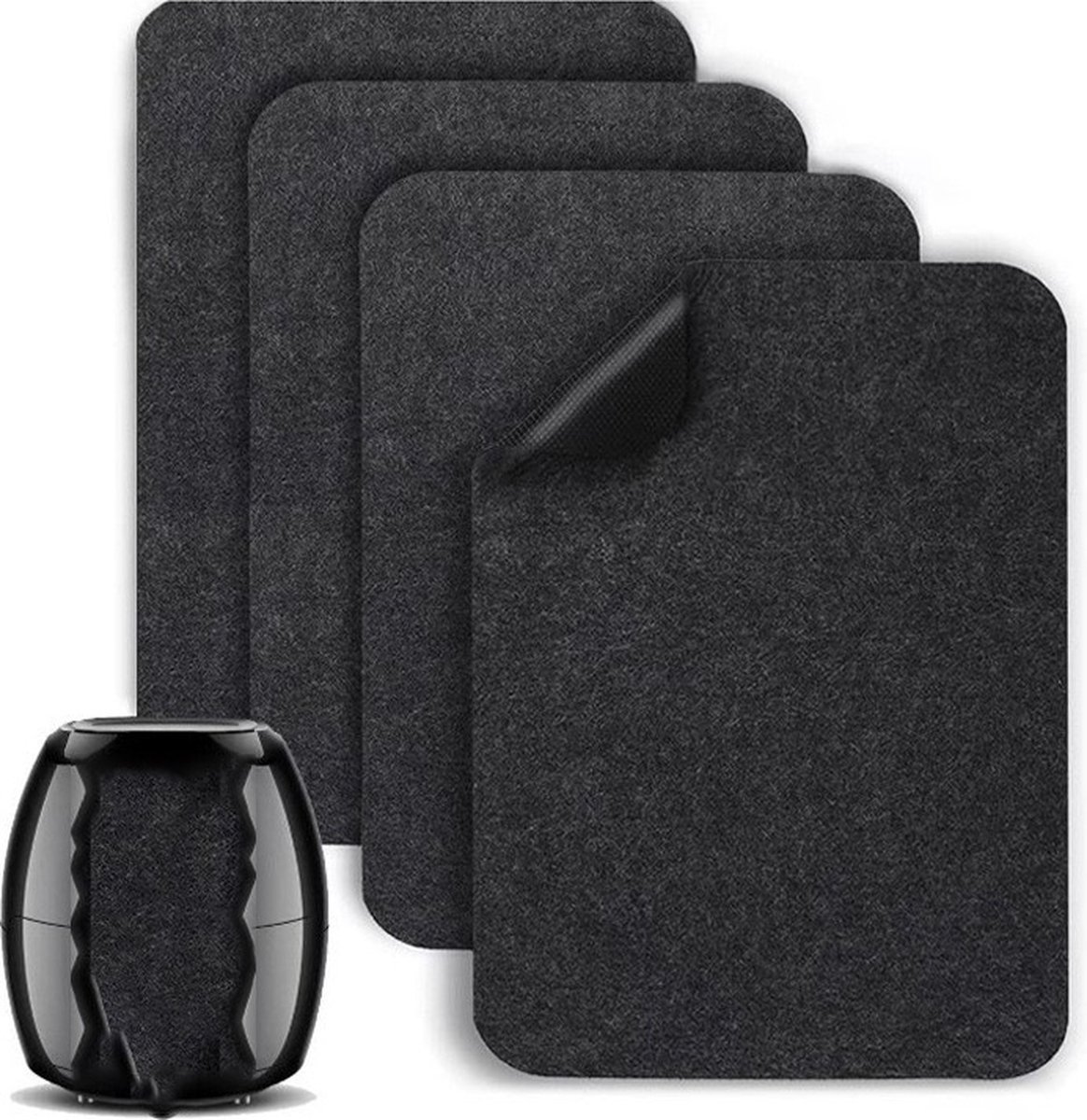 Hittebestendige matten Geschikt voor Airfryer Koffiezetapparaat Keukenblad - 4 stuks 16 x 12 inch Antislip siliconen apparaatglijder Geschikt voor Airfryer, Broodrooster, Oven, Blender