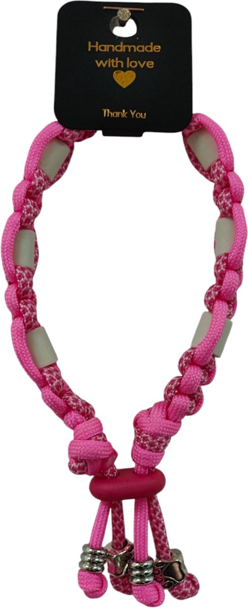 Anti- vlooien en tekenband roze nekomtrek 50cm