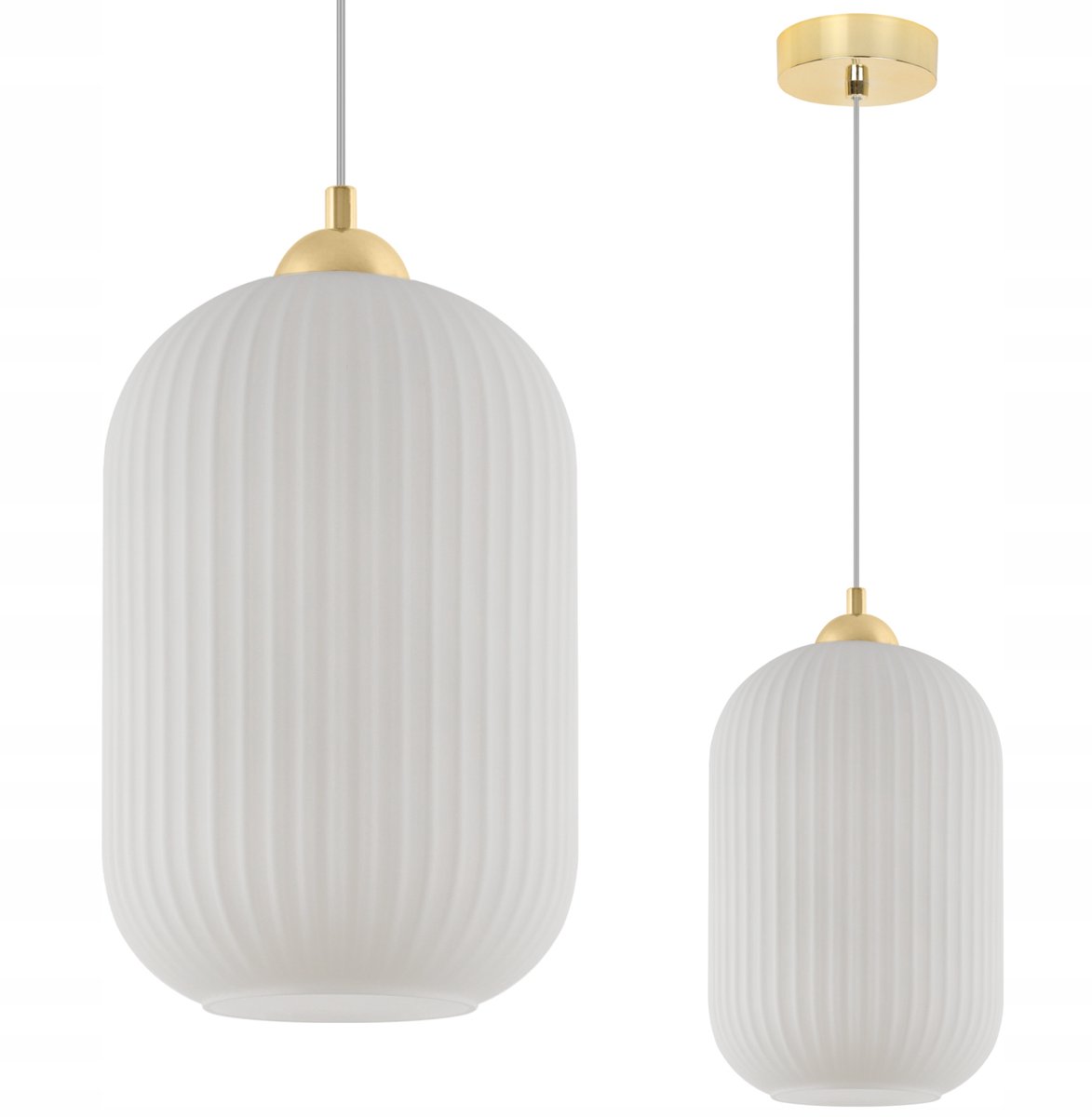 Moderne Hanglamp Glas Wit Goud Gefigureerd E27