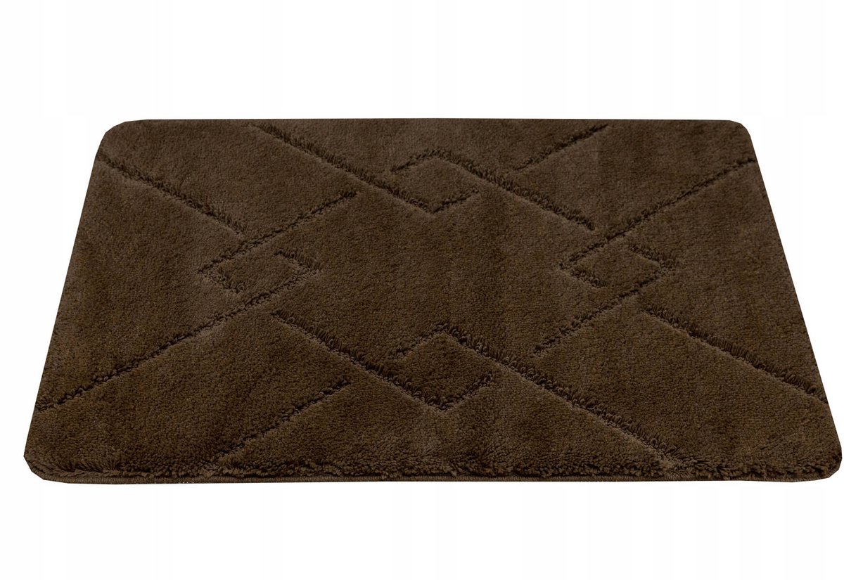 Zachte antislip badkamermat Donkerbruin 50x80 cm