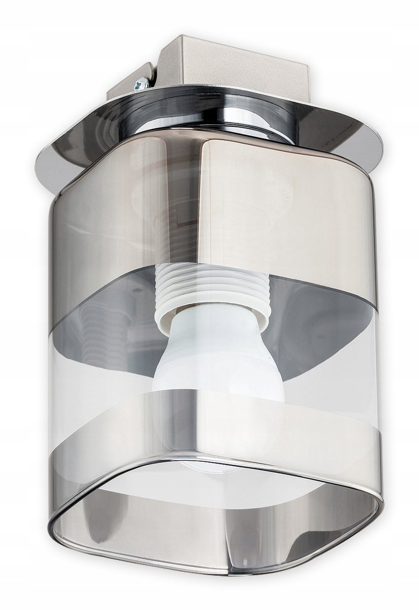 Chroms Plafondlamp 1-Punts - Chroom, Zilver & Transparant