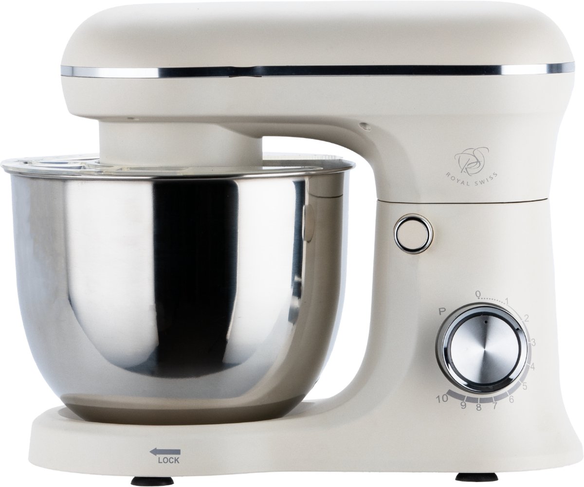 Royal Swiss® - Keukenmachine Keukenrobot met Mengkom 5L - 1500W Planetair Mengsysteem - 10 Snelheden + Pulse - RVS Mengkom - Roze