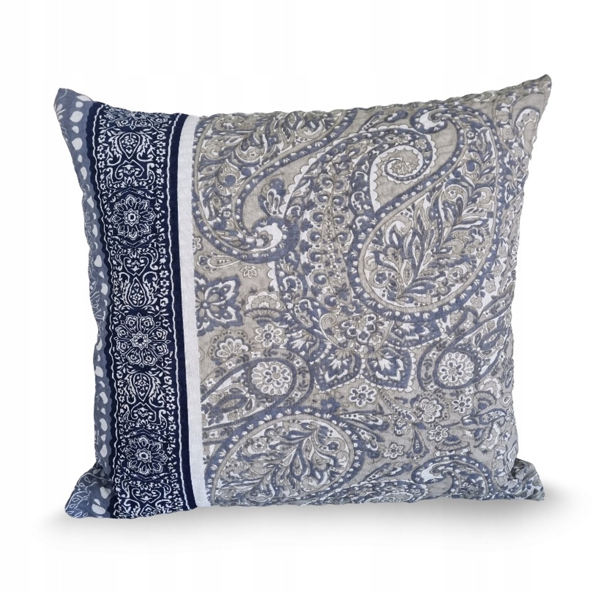 Kussensloep Kora 50x60cm - Paisley ornamenten - blauw, wit, beige