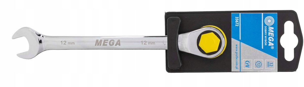 Ringsleutel met ratel 12mm CrV Mega 35672