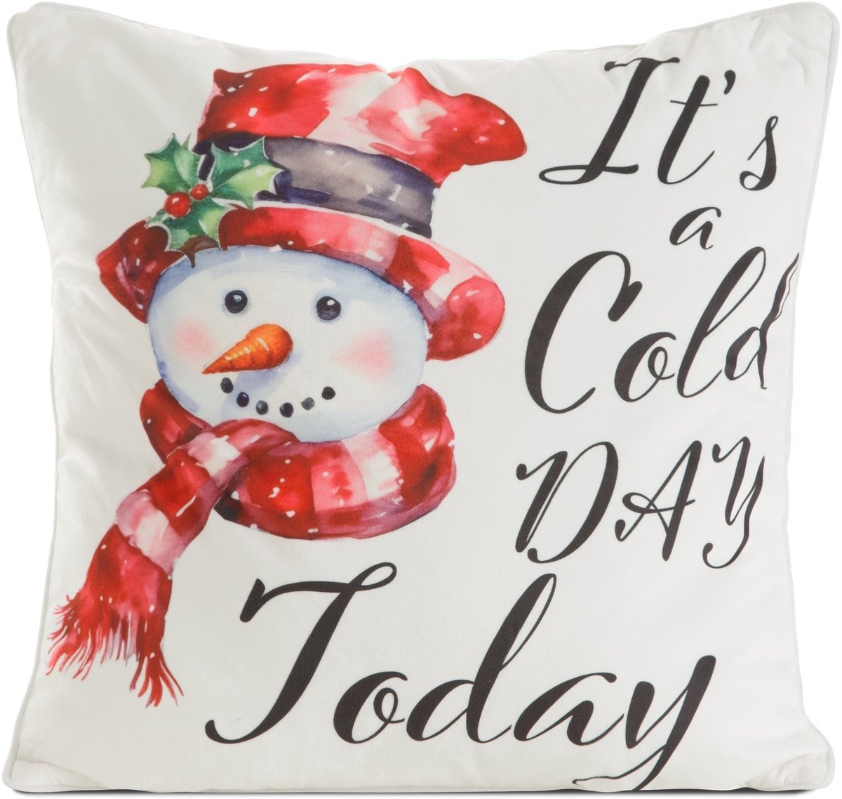 Decoratieve Kerst Kussenhoes 45x45 cm - Vrolijke Sneeuwman