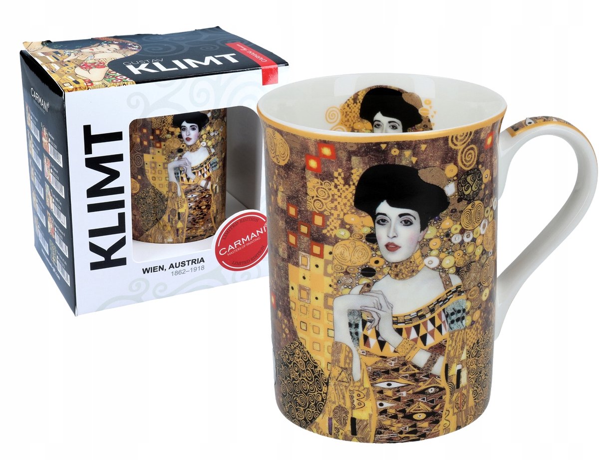 Klimt Porseleinen Mok 'Adela' - 360ml, Luxe Cadeauverpakking