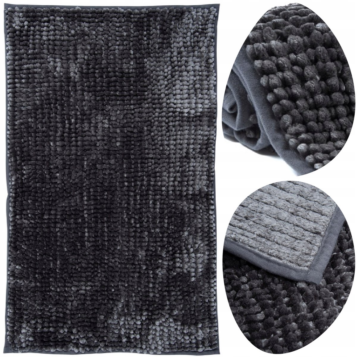 Zachte Badmat Chenille 40x60 cm - Antislip & Absorberend - Grijs