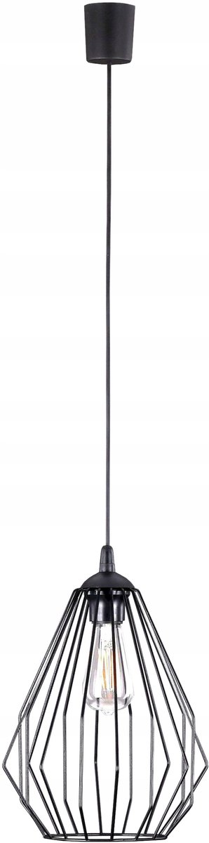 TK Lighting Bryant Hanglamp Zwart 1x15W E27