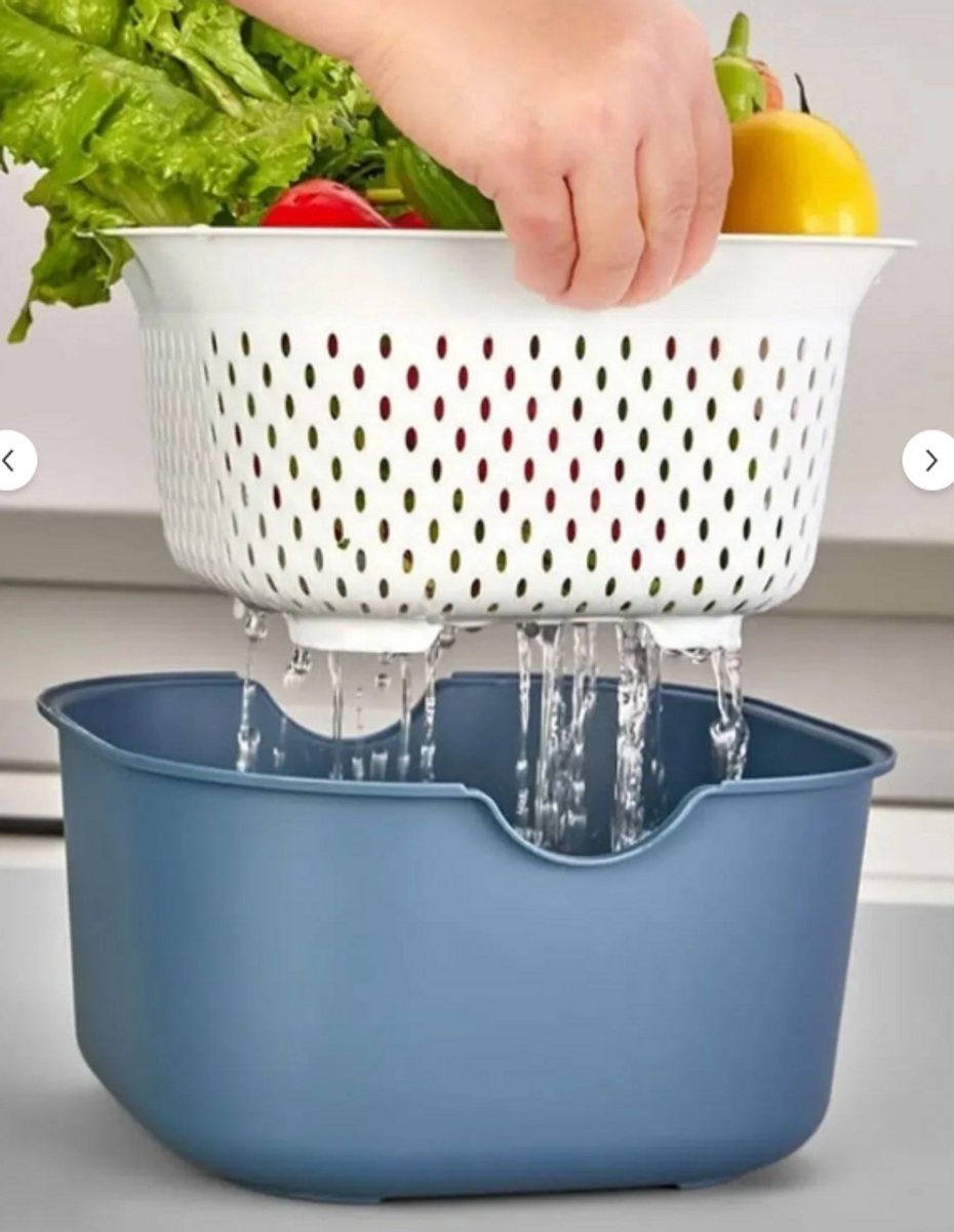 MOI 5-delige Keukenset – Badya, Vergiet, Snijplank & Citruspers – Blauw