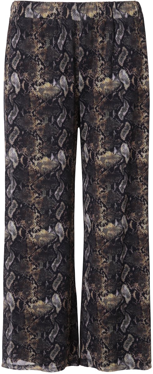 MIAMODA - Dames - Broek mesh dubbelgelaagd wijde pijpen elastische tailleband - Rietgroen - Maat 58