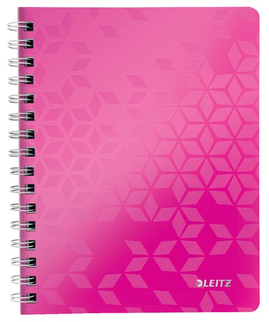 Carnet Leitz WOW - A5 - Doublé - Reliure spirale - Couverture PP - Rose