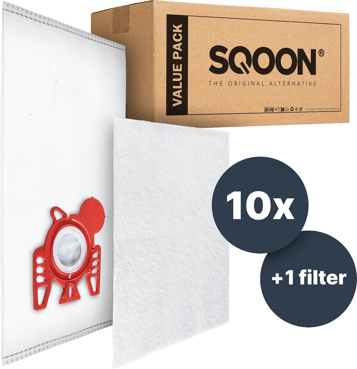 SQOON® Stofzuigerzakken Basic Geschikt voor Miele F / J / M 3-D Hyclean - 10 Stuks