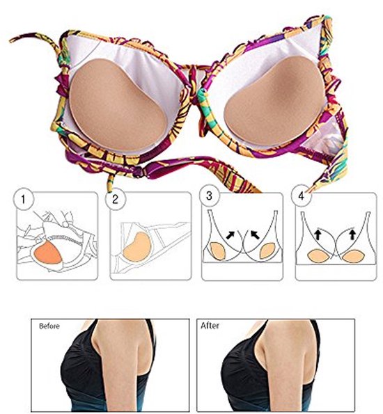 Buy 2 Pairs Bra Pads/Inserts, Clear Silicone Gel Breast Enhancement Pads, Sexy Push Up, Cleavage - View #12