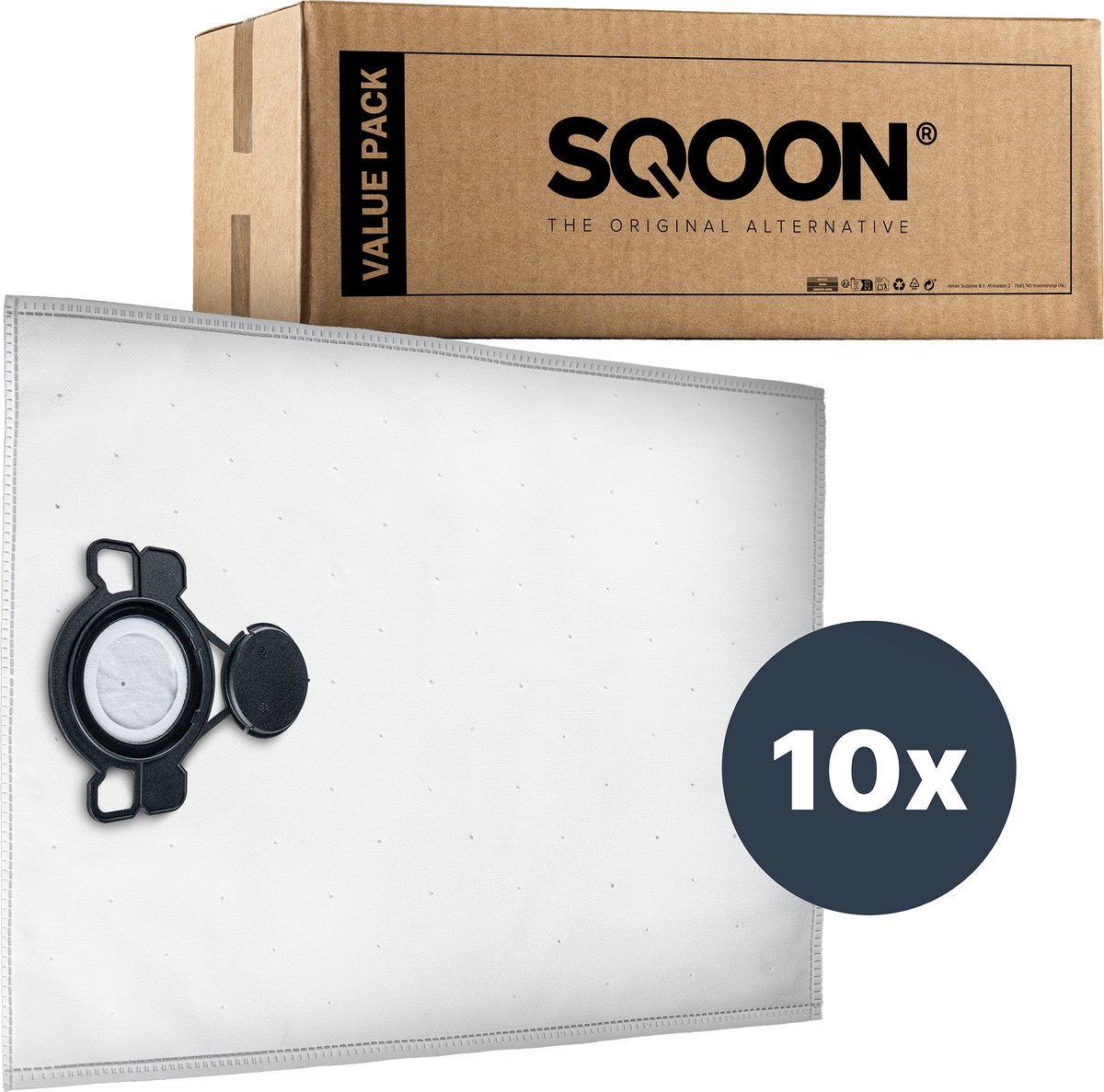 SQOON® Stofzuigerzakken Geschikt voor Nilfisk Alto / WAP / KEW AERO 20/25/26 Series - 10 Stuks