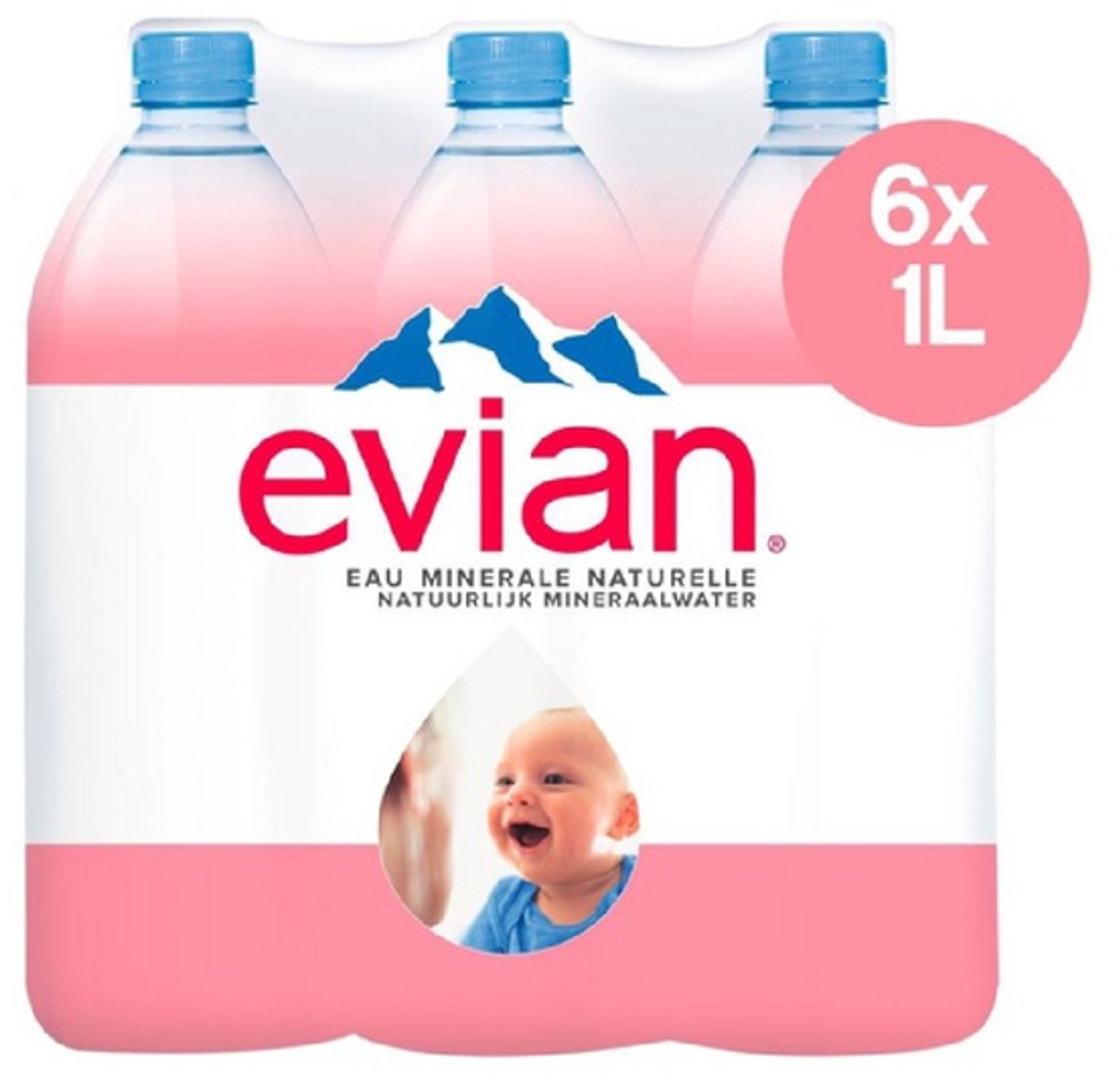 Evian 100% rpet (6x 1 liter)